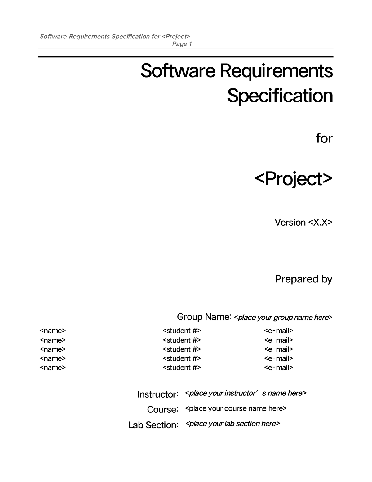 SRS Document for Software Project (Course Code: E8ea5835) - Studocu
