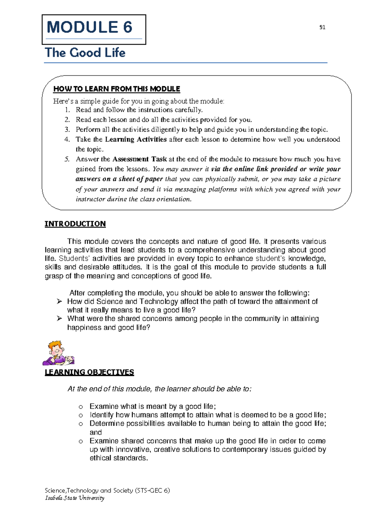 Module 6: Understanding the Good Life - A Comprehensive Guide - Studocu