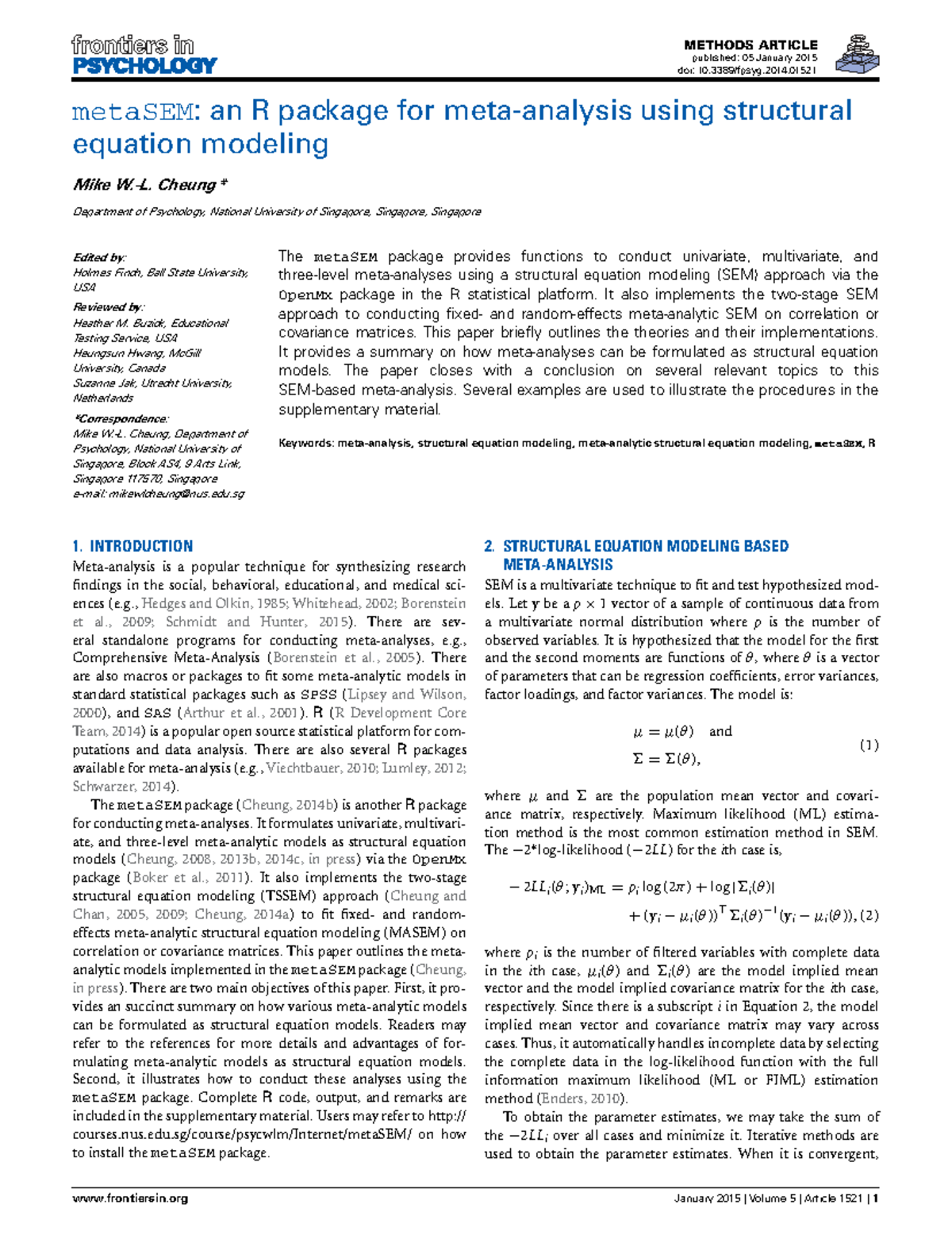 Fpsyg-05-01521: metaSEM - R Package for Structural Equation Modeling ...