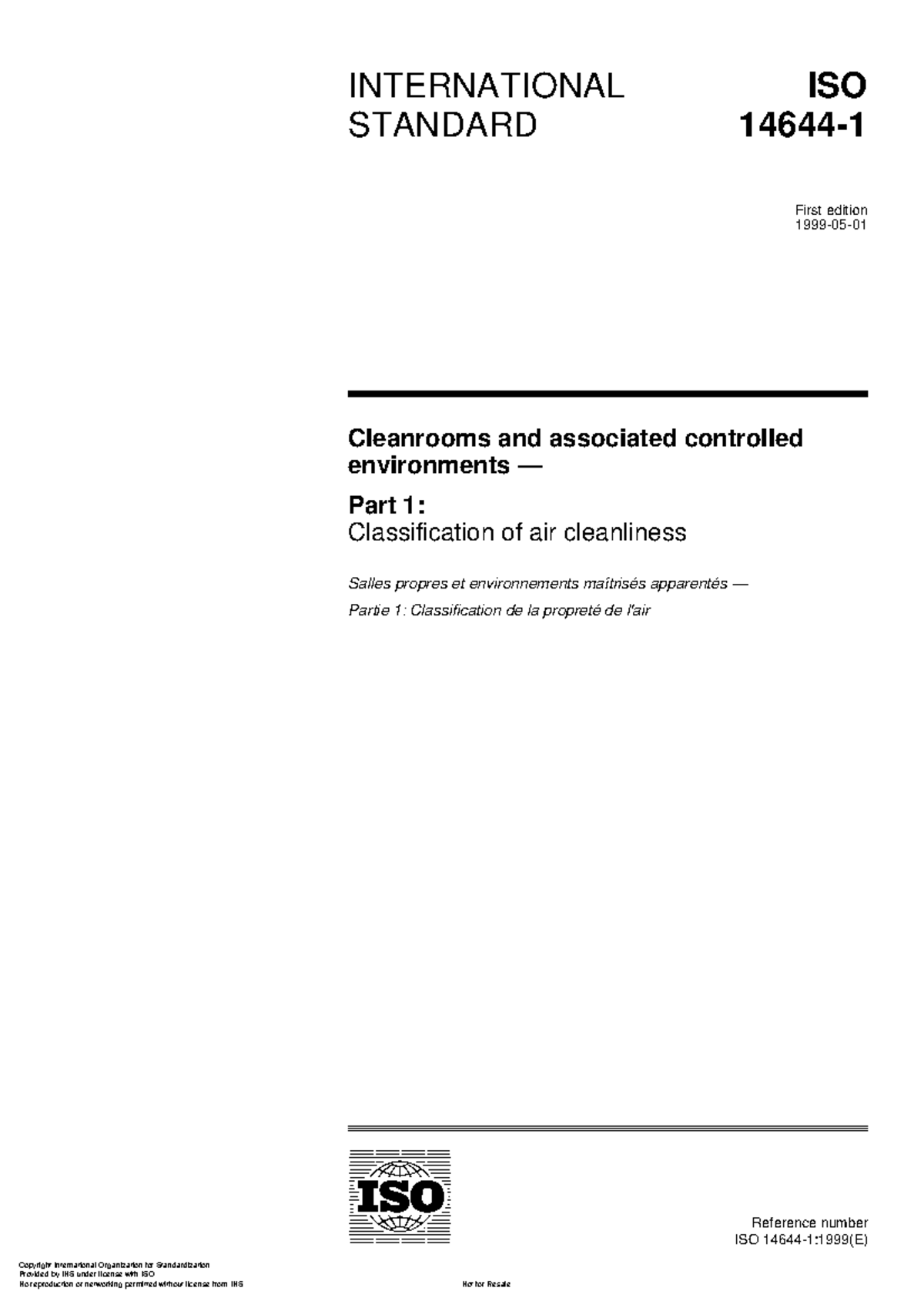 ISO 14644: Cleanrooms & Controlled Environments - Air Cleanliness ...