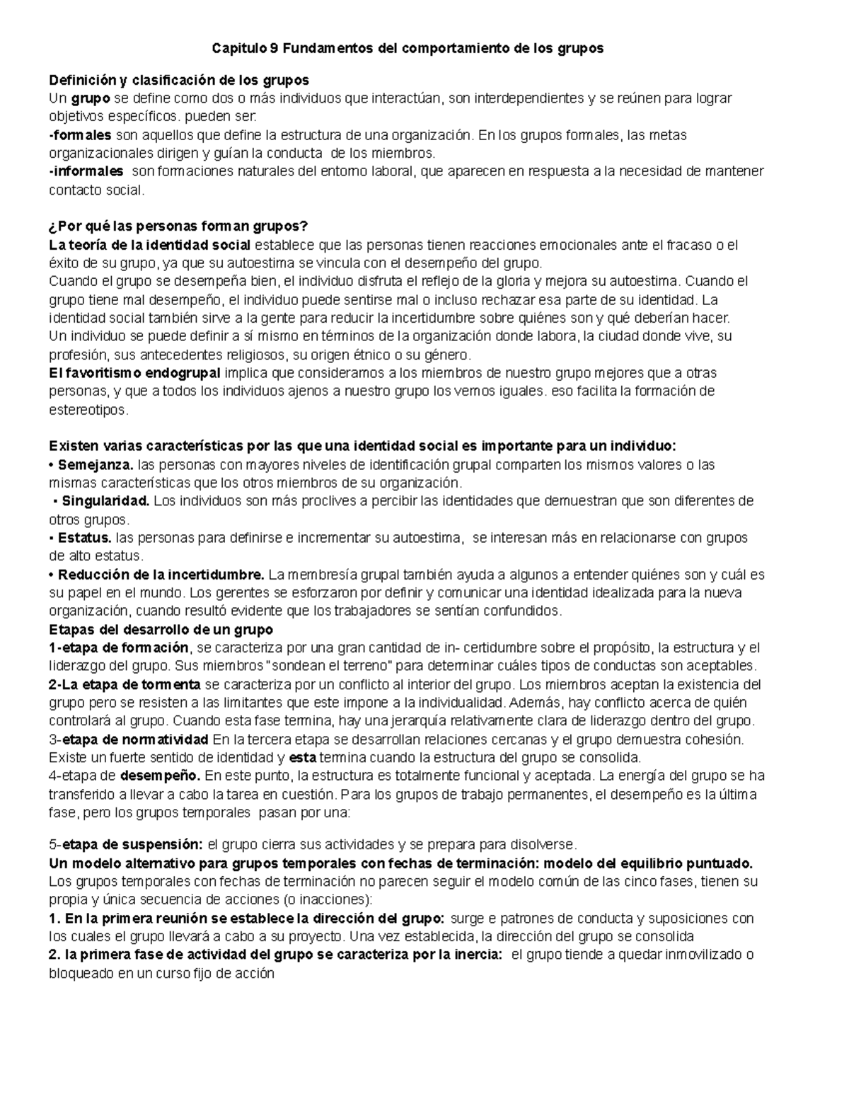 Capítulo 9: Fundamentos del Comportamiento de los Grupos en ...