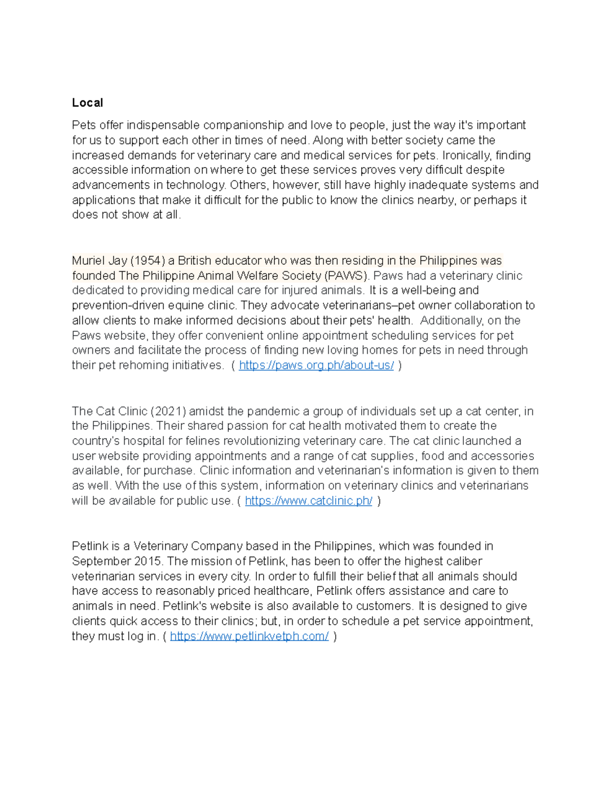 Local RRL: Enhancing Access to Veterinary Services in the Philippines ...