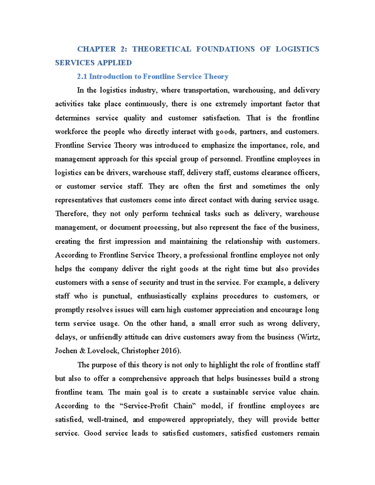 CHAPTER 2: THEORETICAL FOUNDATIONS OF LOGISTICS SERVICES - Studocu