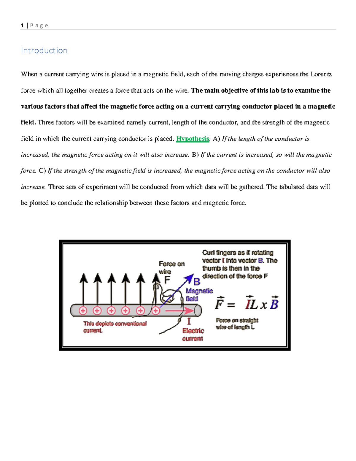 LAB Report 8: Investigating Factors Affecting Magnetic Force - Studocu