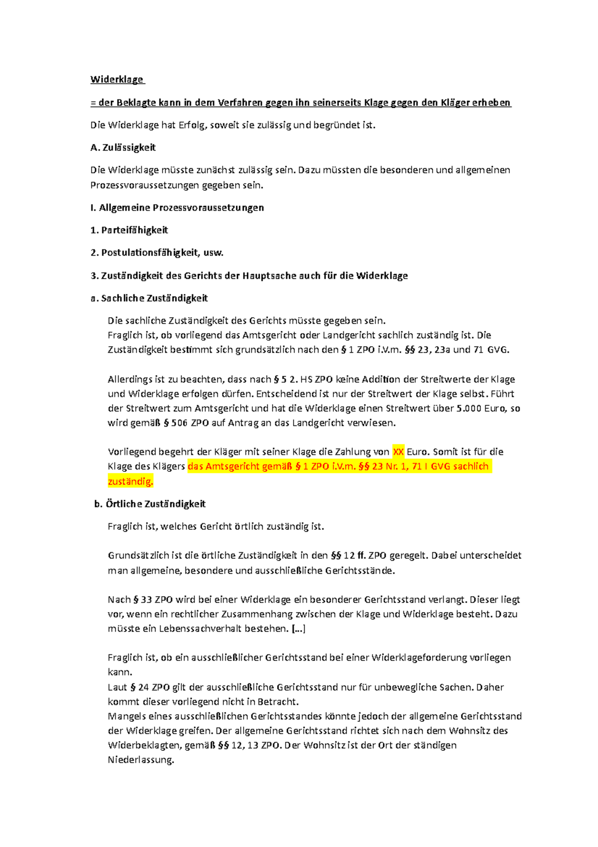 Finale bersicht zur Drittwiderspruchsklage gem  771 ZPO - Studocu