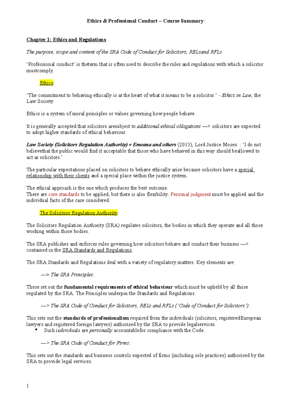 Professional Ethics Syllabus for Assessment and Core Duties - Studocu