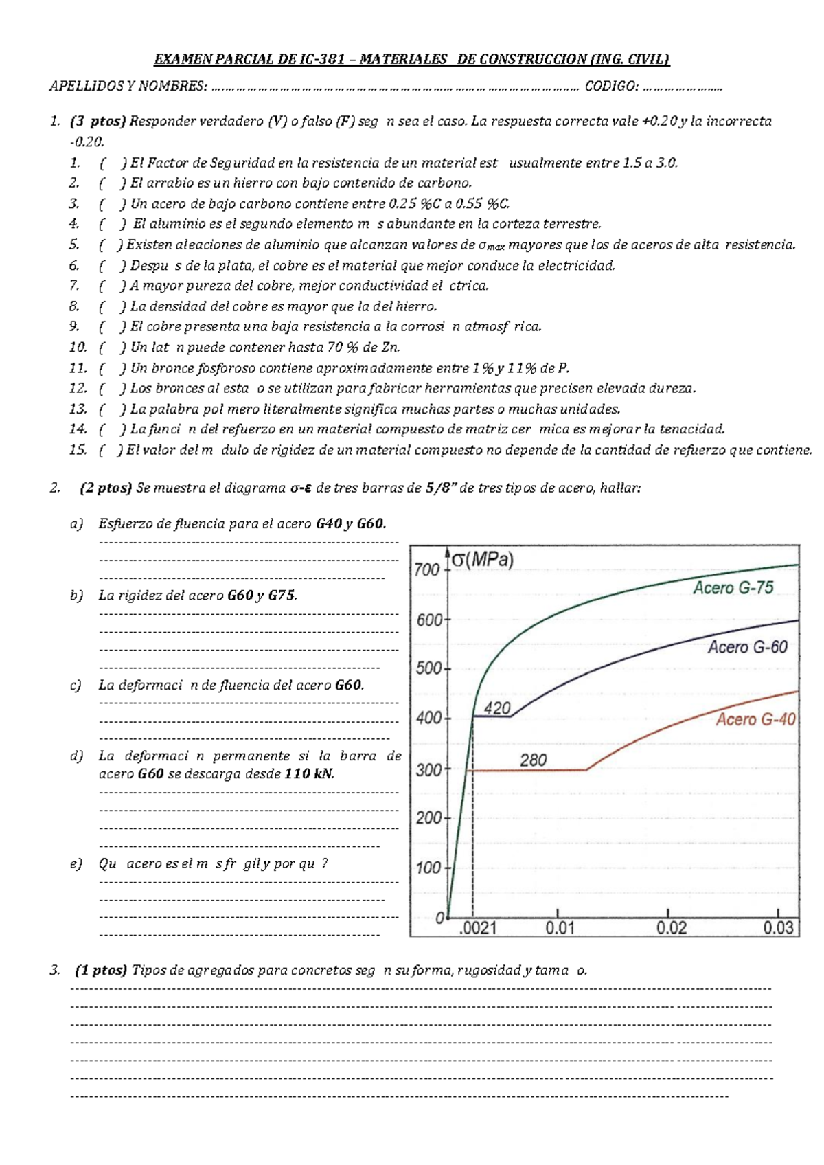 Examen Parcial de Materiales de Construcción (ING. CIVIL) - Document Preview