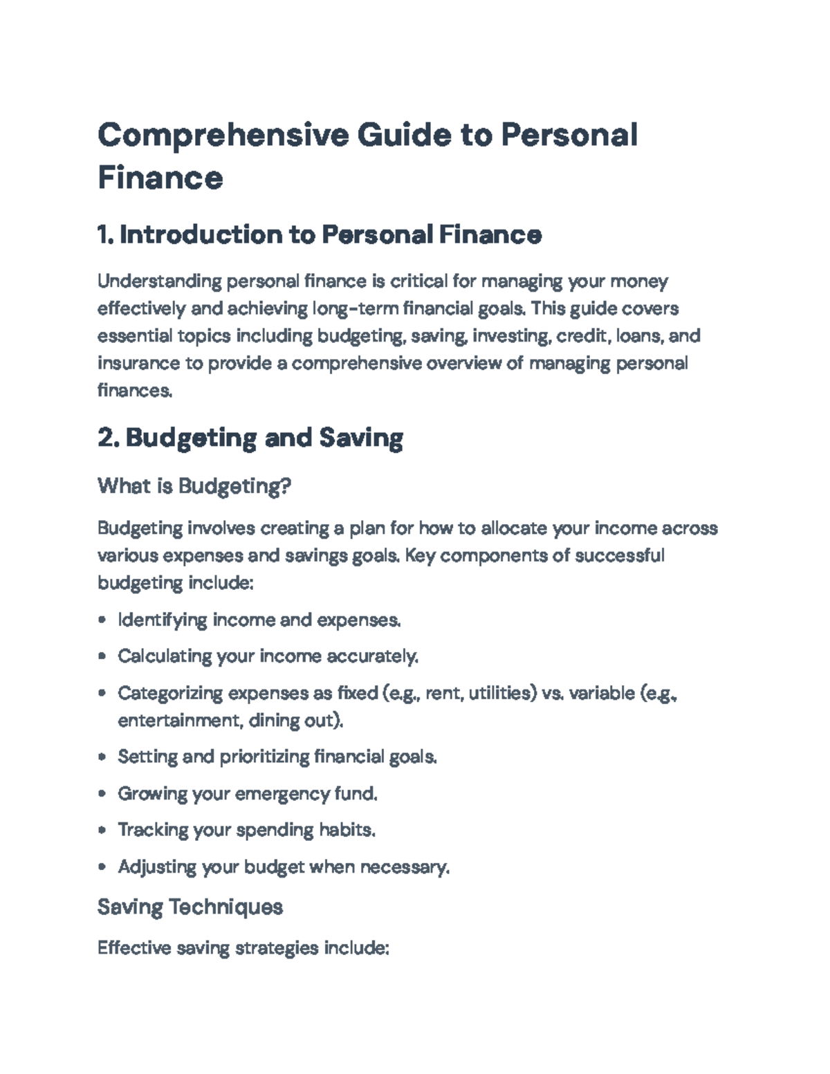 Comprehensive Personal Finance Guide: Budgeting, Saving & Investing ...