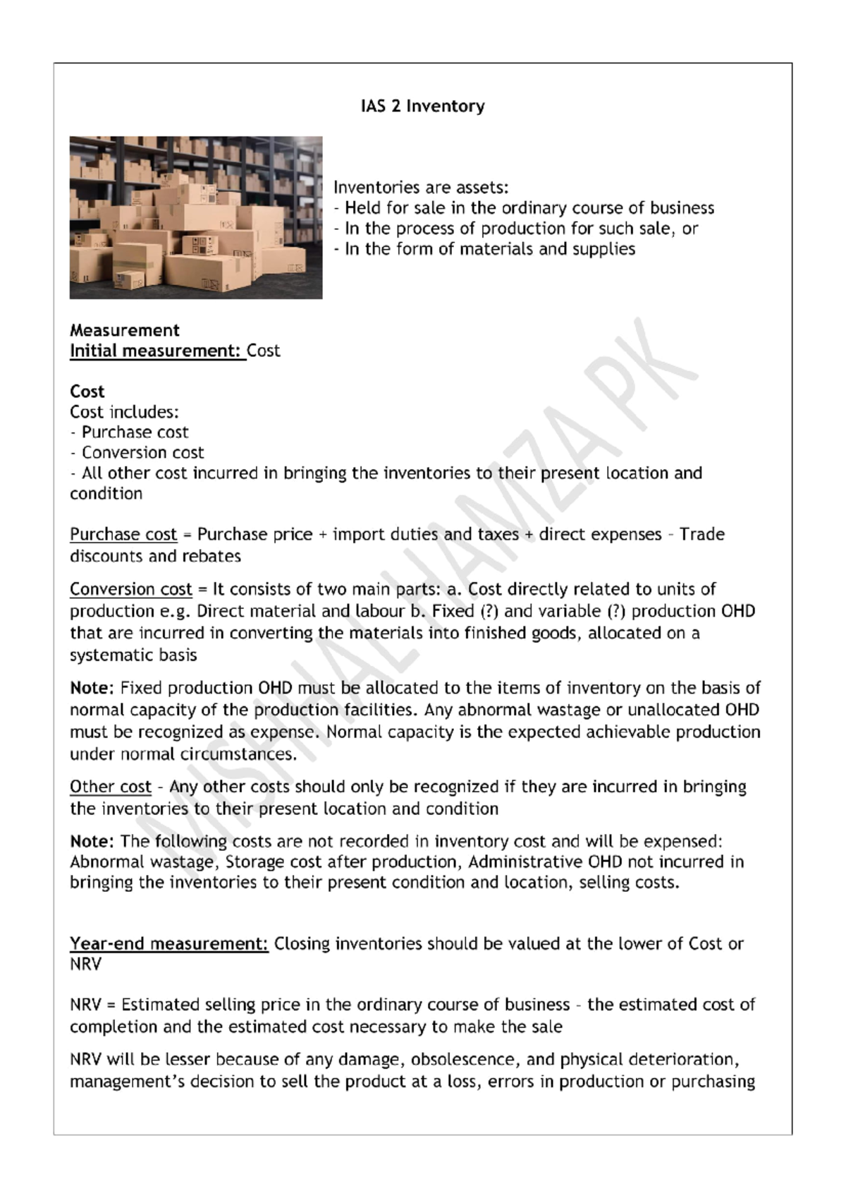 IAS 2 Inventory - IAS 2 - IAS 2 Inventory Inventories are assets: Held ...