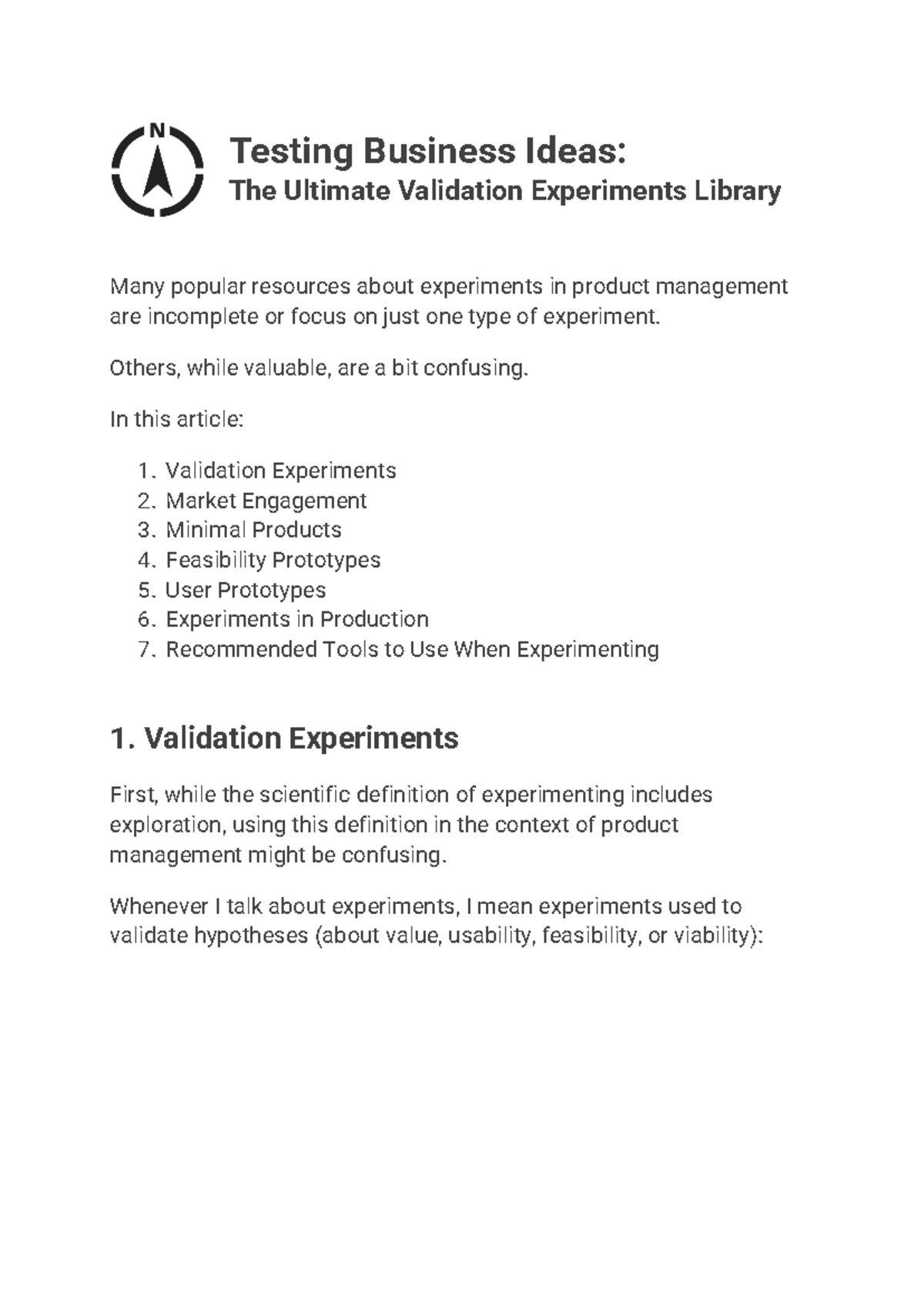 Testing Business Ideas: A Comprehensive Validation Experiment Guide ...