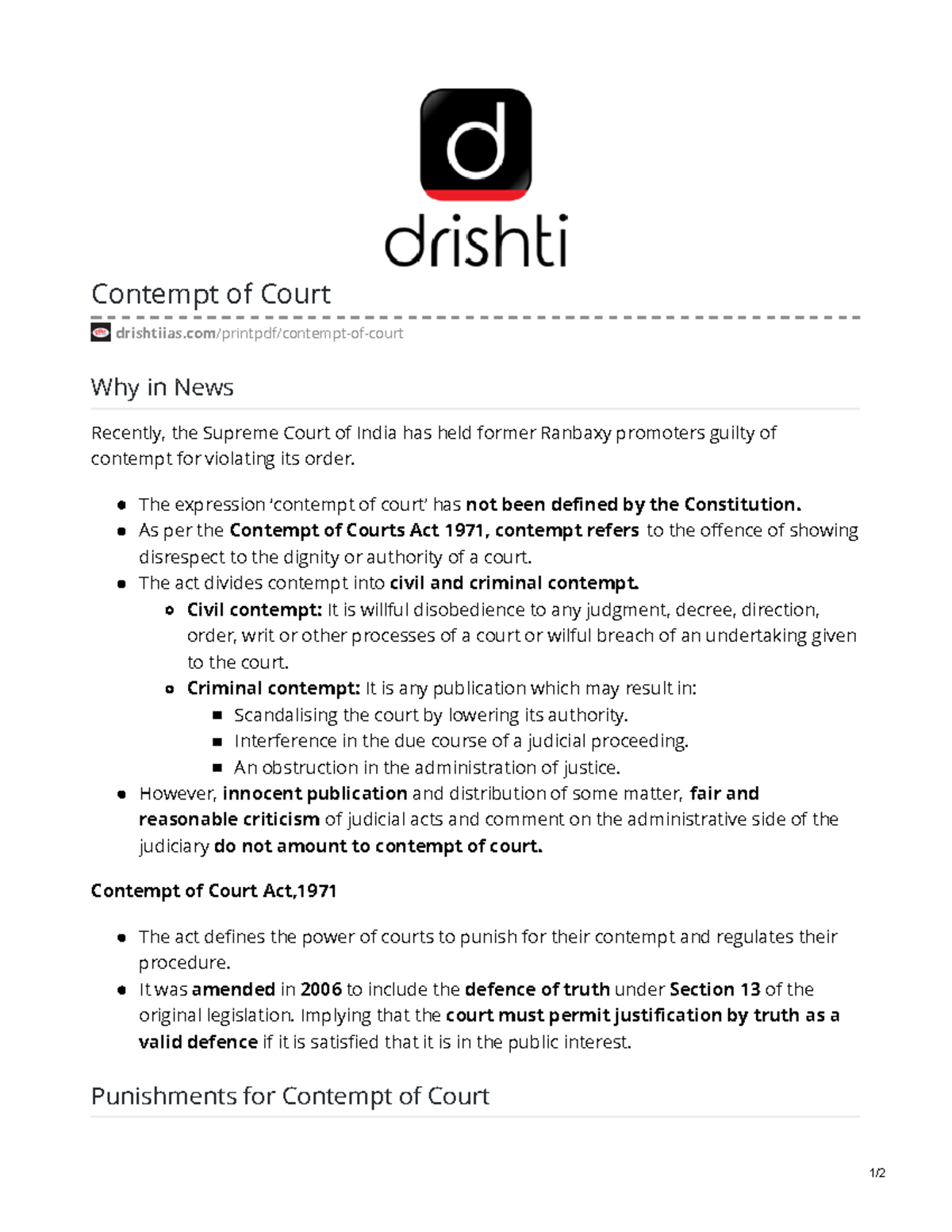Contempt-of-court - contempt ofg law for gndu students - Contempt of ...