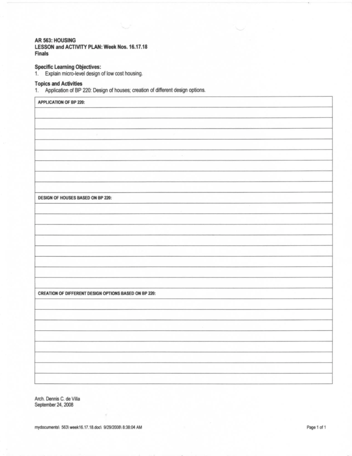AR 563: Housing Finals Lecture Module for Weeks 16-18 - Studocu