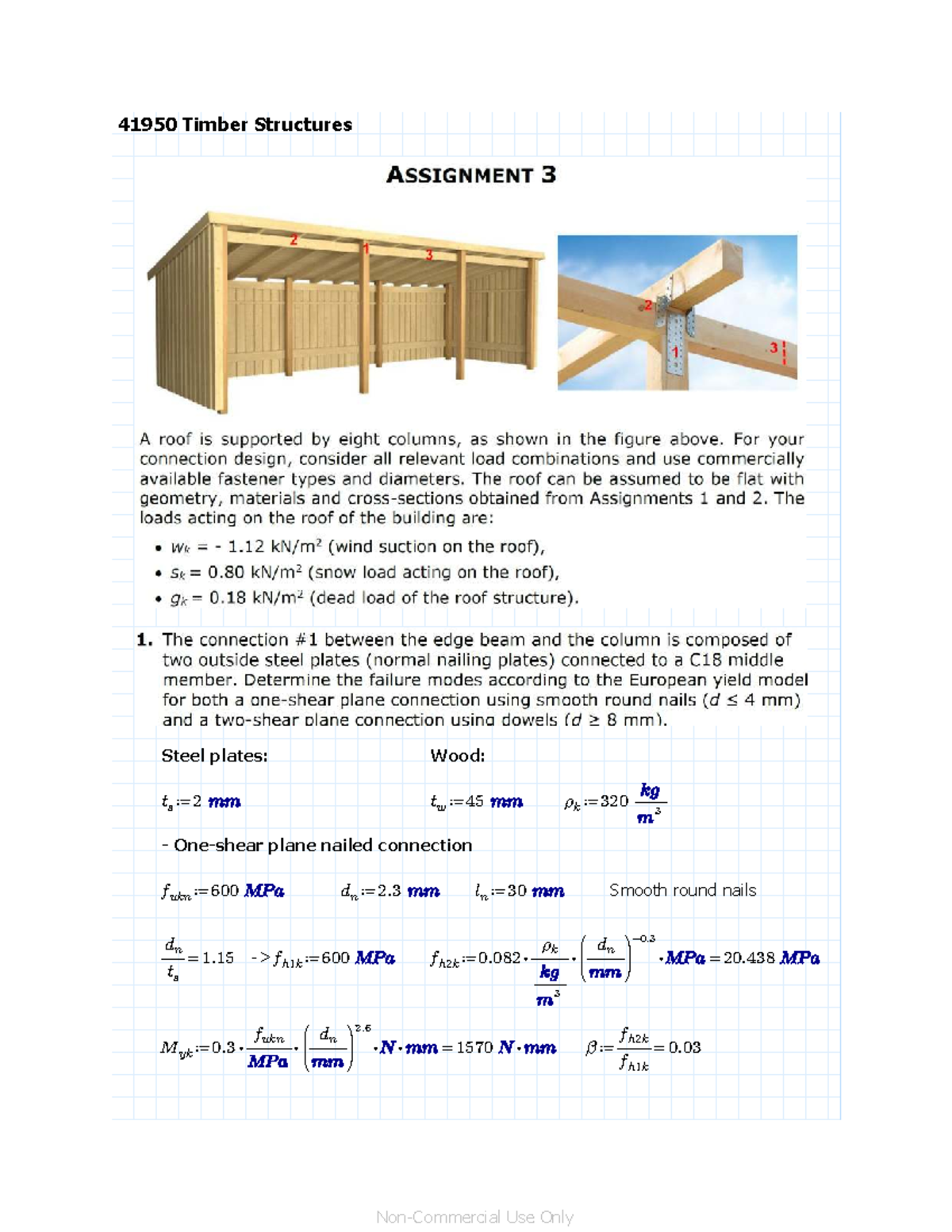 Timber Structures Assignment 3 - Connection Design Solutions (41950 ...