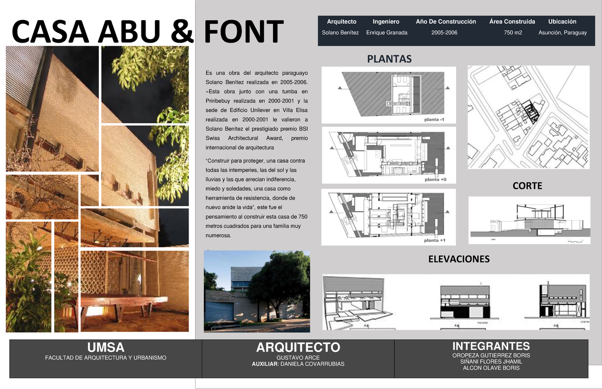 Casa Abu Proyecto: Análisis de la Obra de Solano Benítez en Paraguay -  Studocu