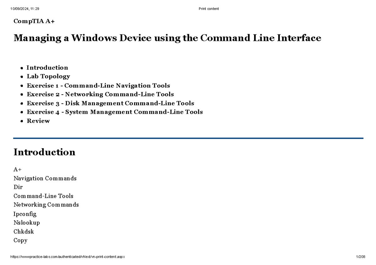 CompTIA Lab: Managing Windows Devices via Command Line Interface - Studocu
