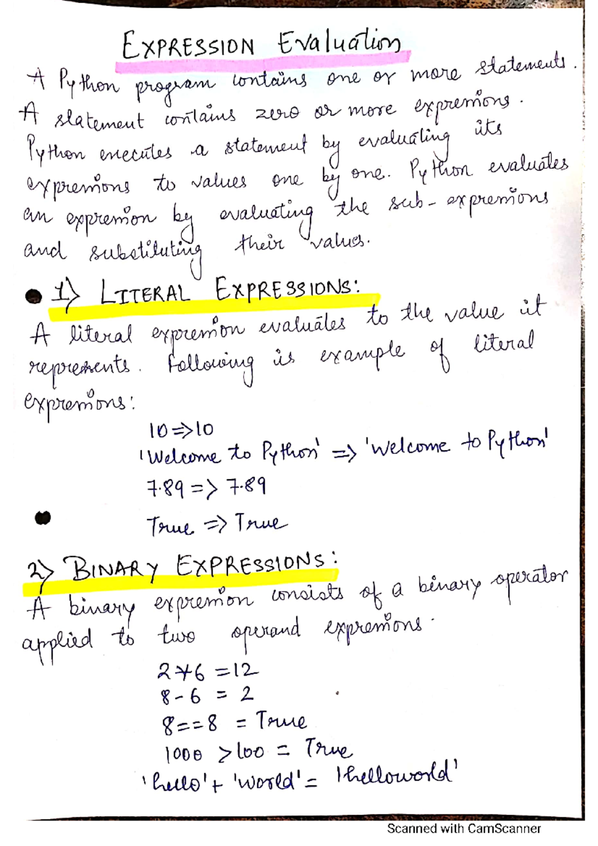 UNIT 2 PP PART 6 - PART 6 - python programming - F xpressioN Evaludliog ...