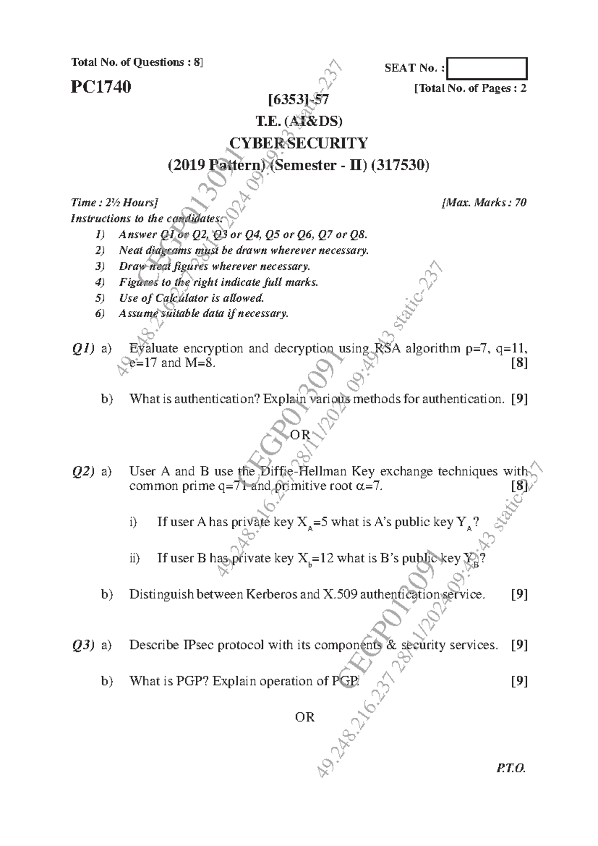 Cyber Security Midterm Exam (PC1740) - Nov Dec 2024 - Studocu