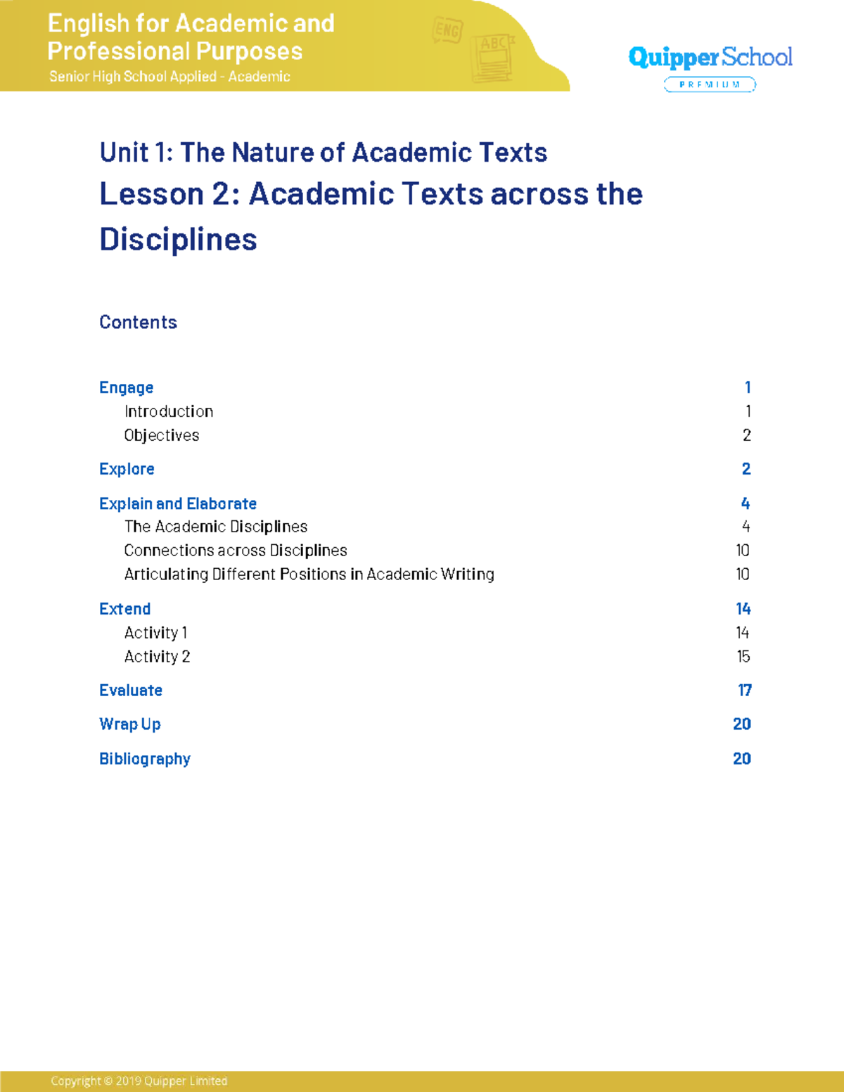 Unit 1: Lesson 2 - Understanding Academic Texts Across Disciplines ...