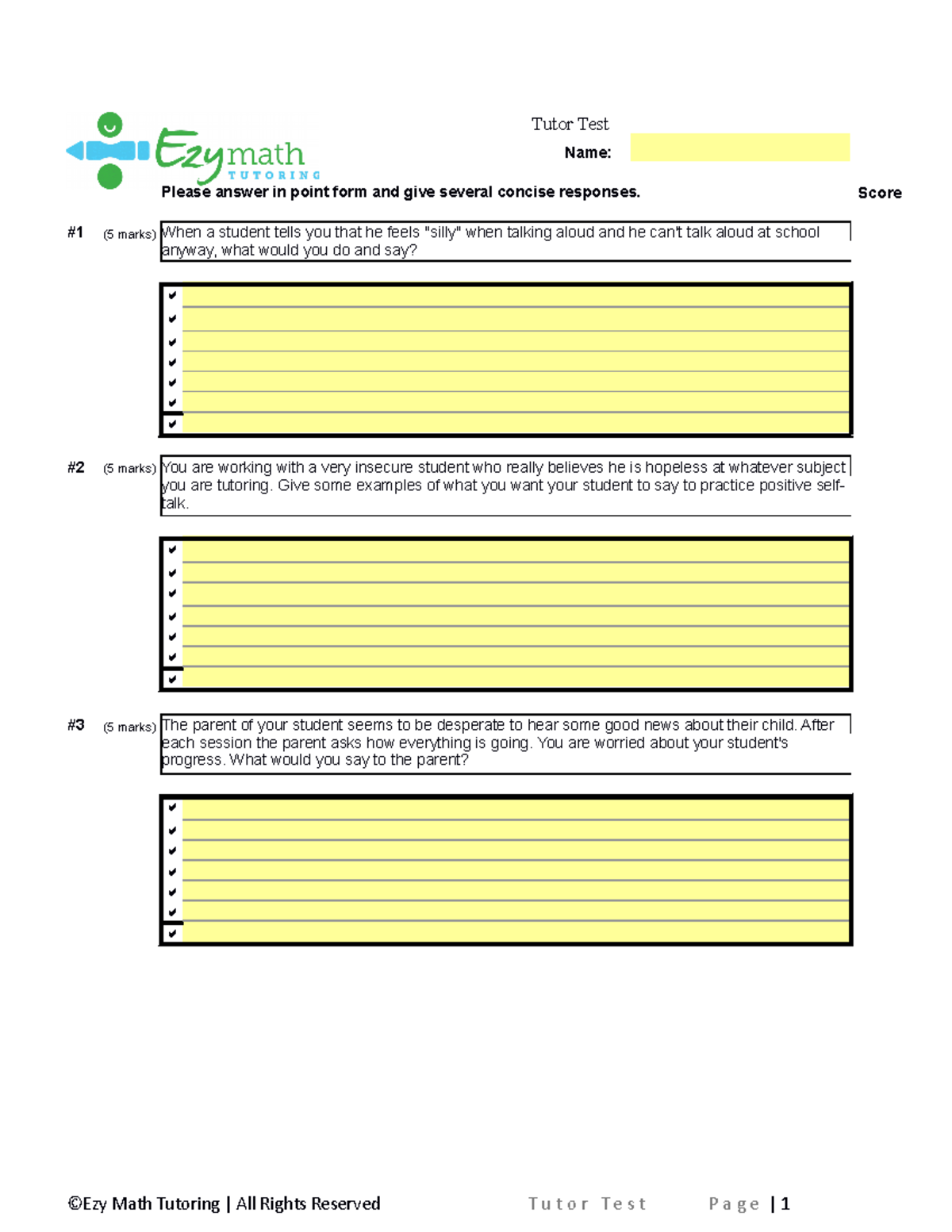 Tutor Test Strategies and Responses for Effective Tutoring - Studocu