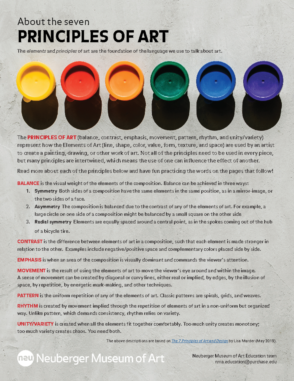 Activity principles of art - Neuberger Museum of Art Education team The ...