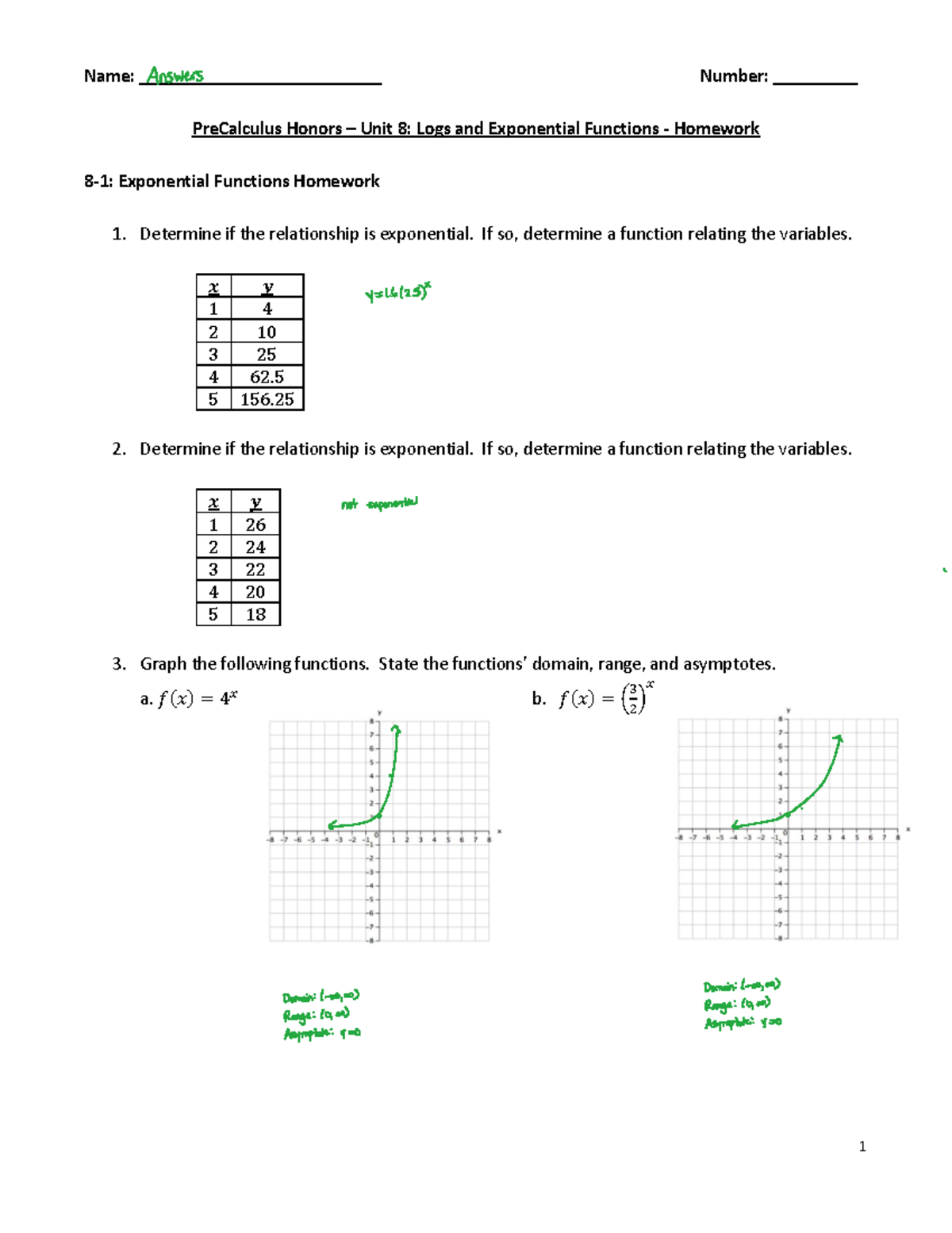 PCH Unit 8 Homework Answers - Name: __________________________ Number ...