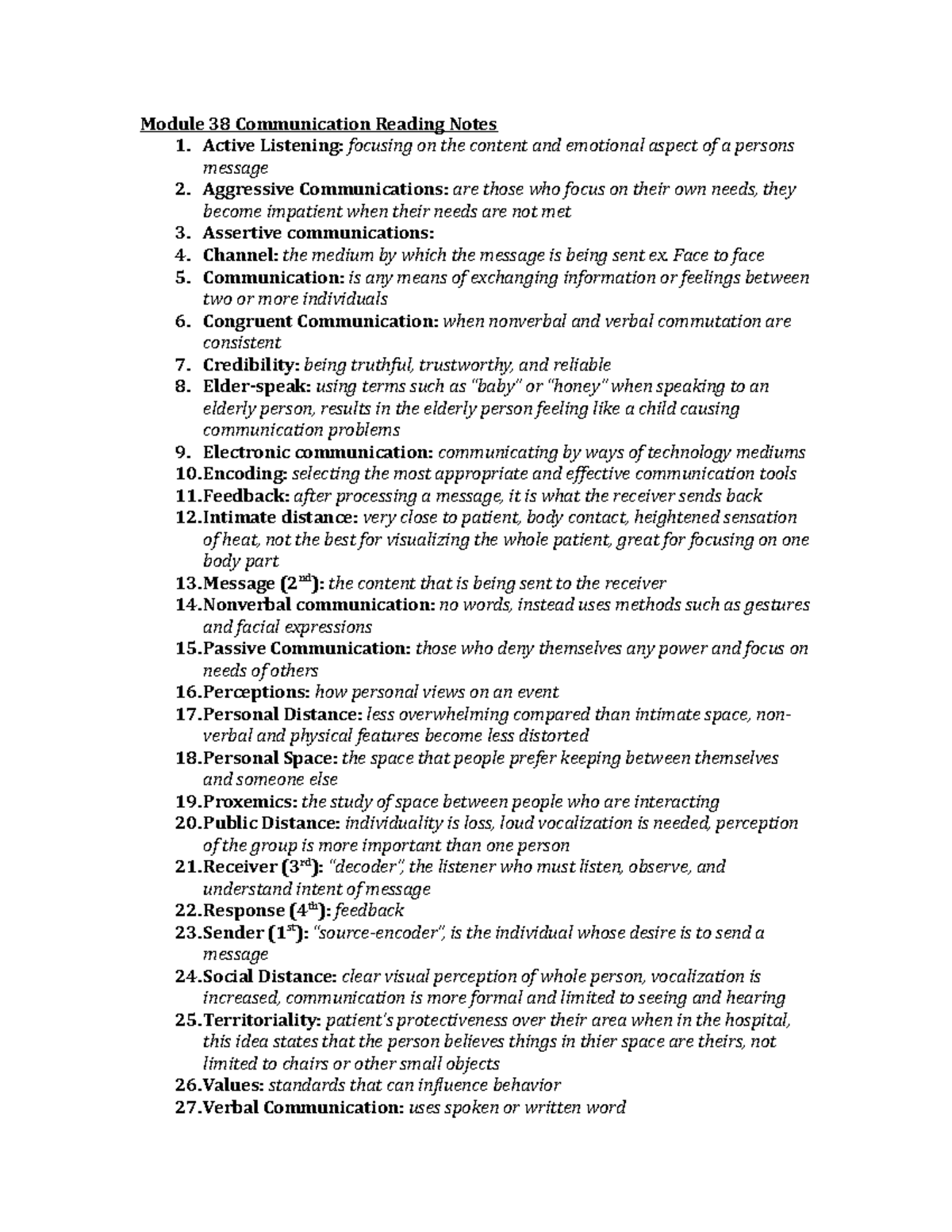 Module 38 Notes on Effective Communication Techniques - Studocu
