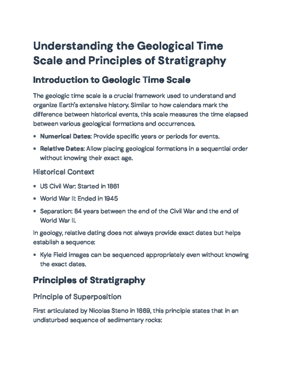 Understanding Geologic Time Scale and Stratigraphy Principles ...