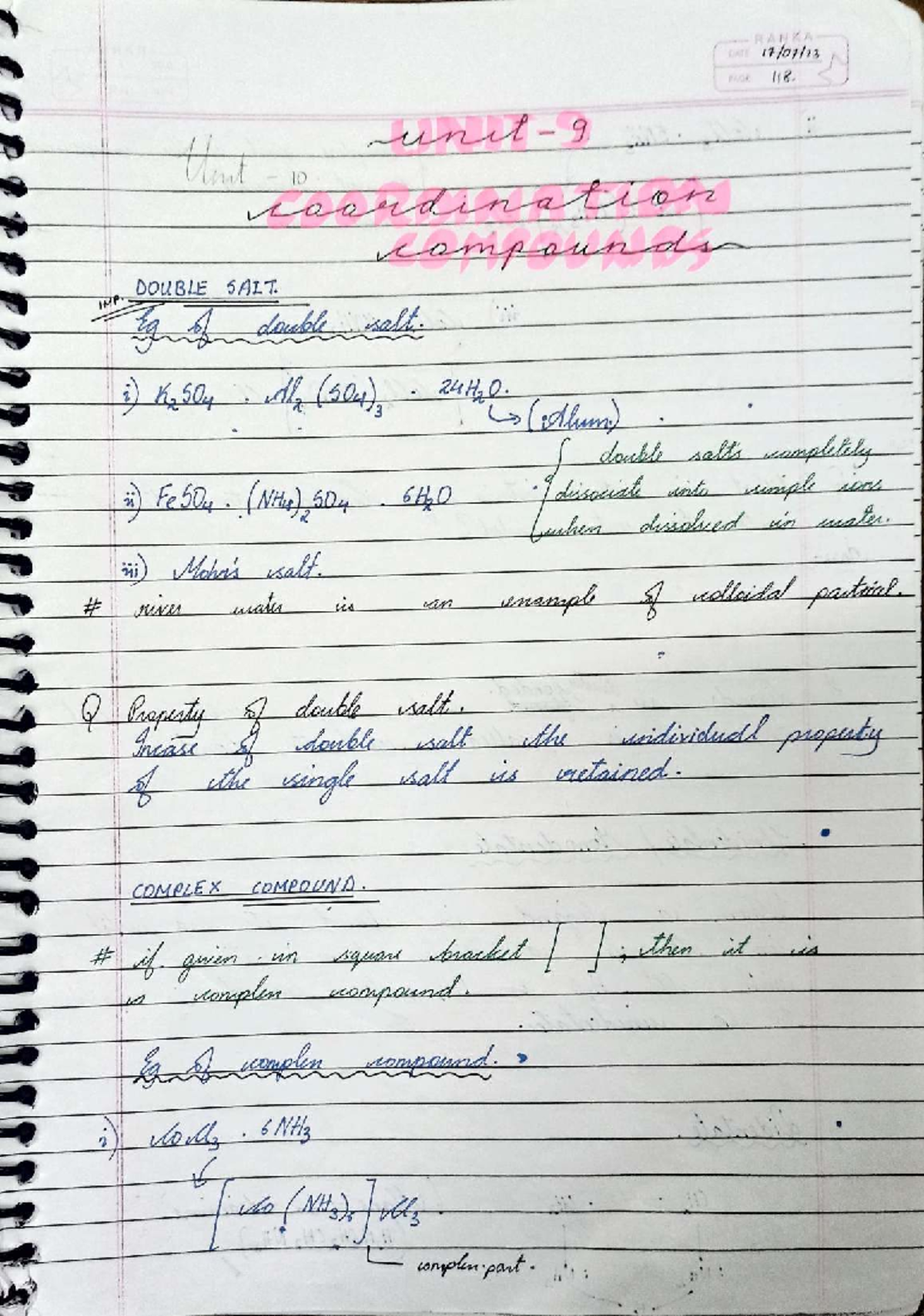 Coordination Compounds - CHEM 101 Lecture Notes - Studocu