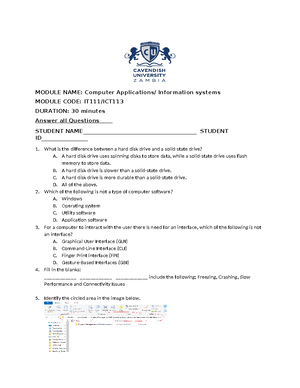 IT111Computer Aplications Assignment 2 - MODULE NAME: COMPUTER ...