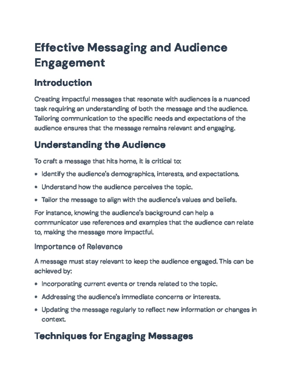 Effective Messaging and Audience Engagement Strategies - Effective ...