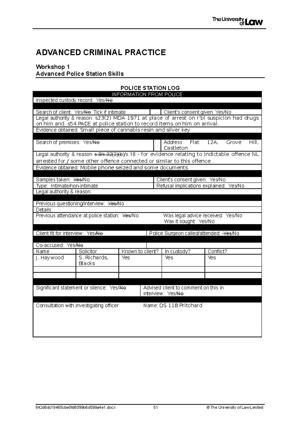 Workshop 1 - Police Station Log Case Narrative Analysis - Studocu