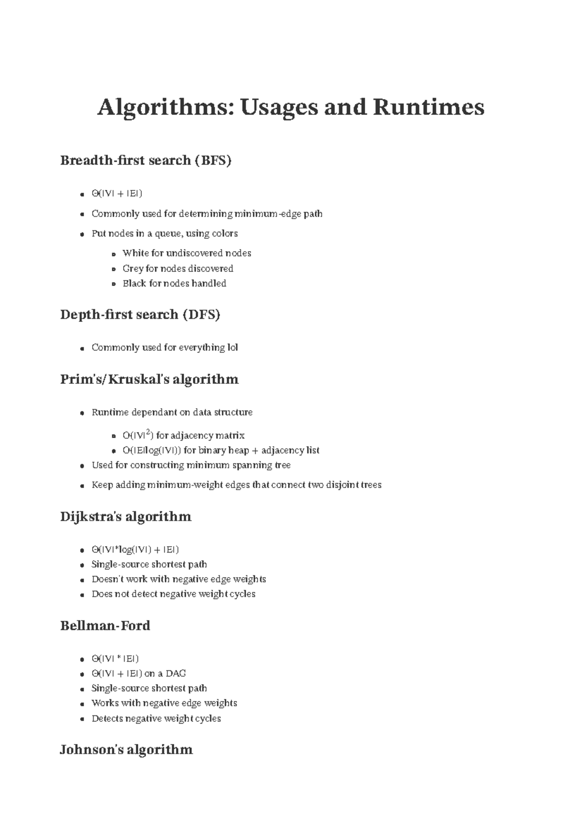 CS101: Algorithms Usages and Runtimes - Key Concepts and Techniques ...