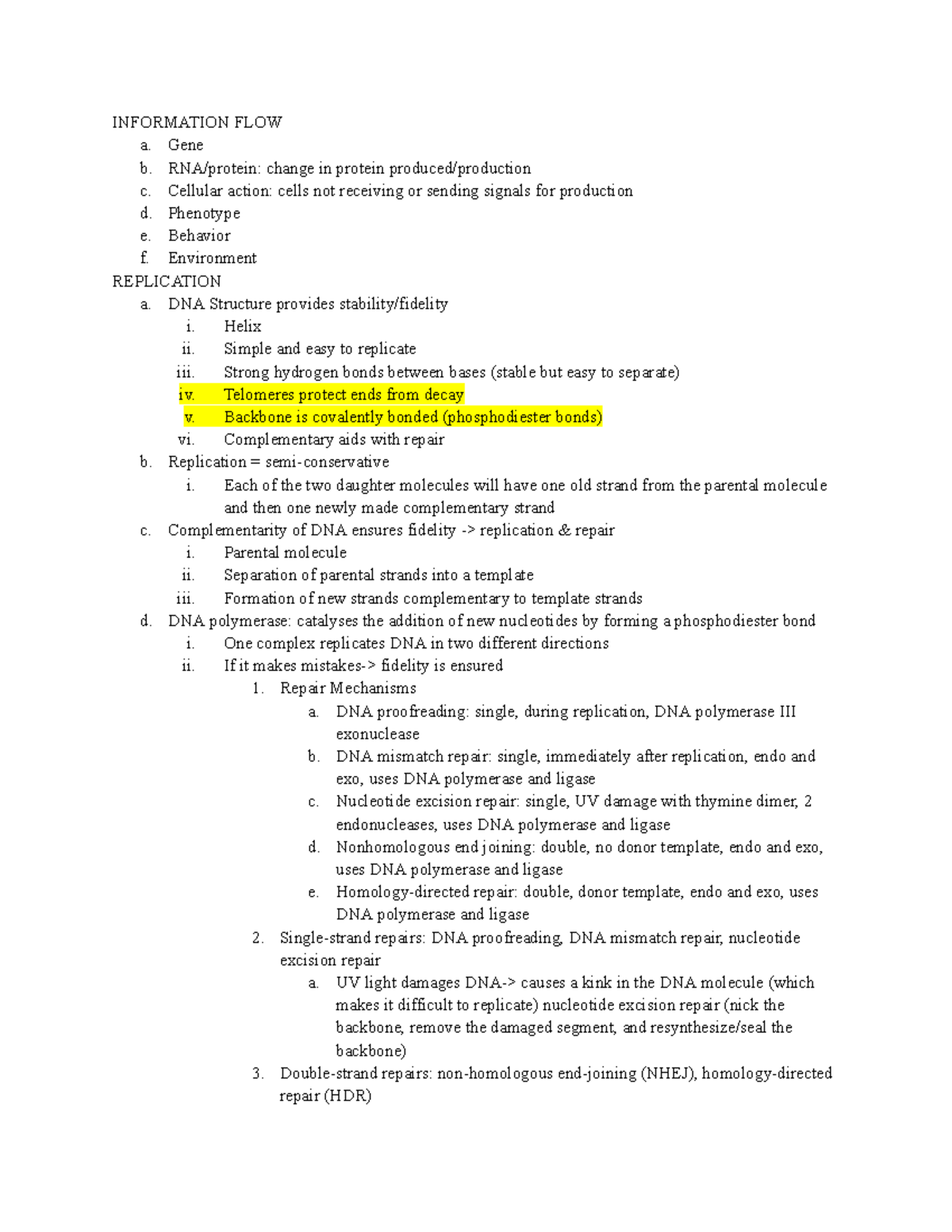 INFO 101: DNA Replication and Cellular Mechanisms Slide Notes - Studocu