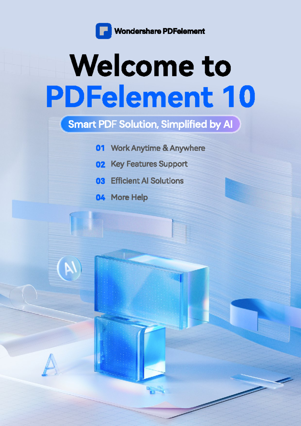 Wondershare PDFelement User Guide: Smart PDF Solutions AI 01 02 03 04 ...