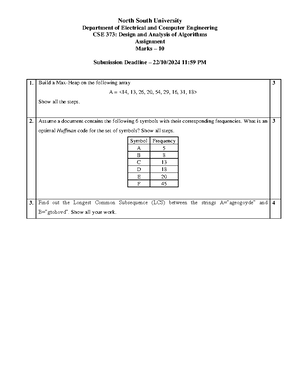 Assignment 2 - Data Structure and Algorithm practice - North South ...