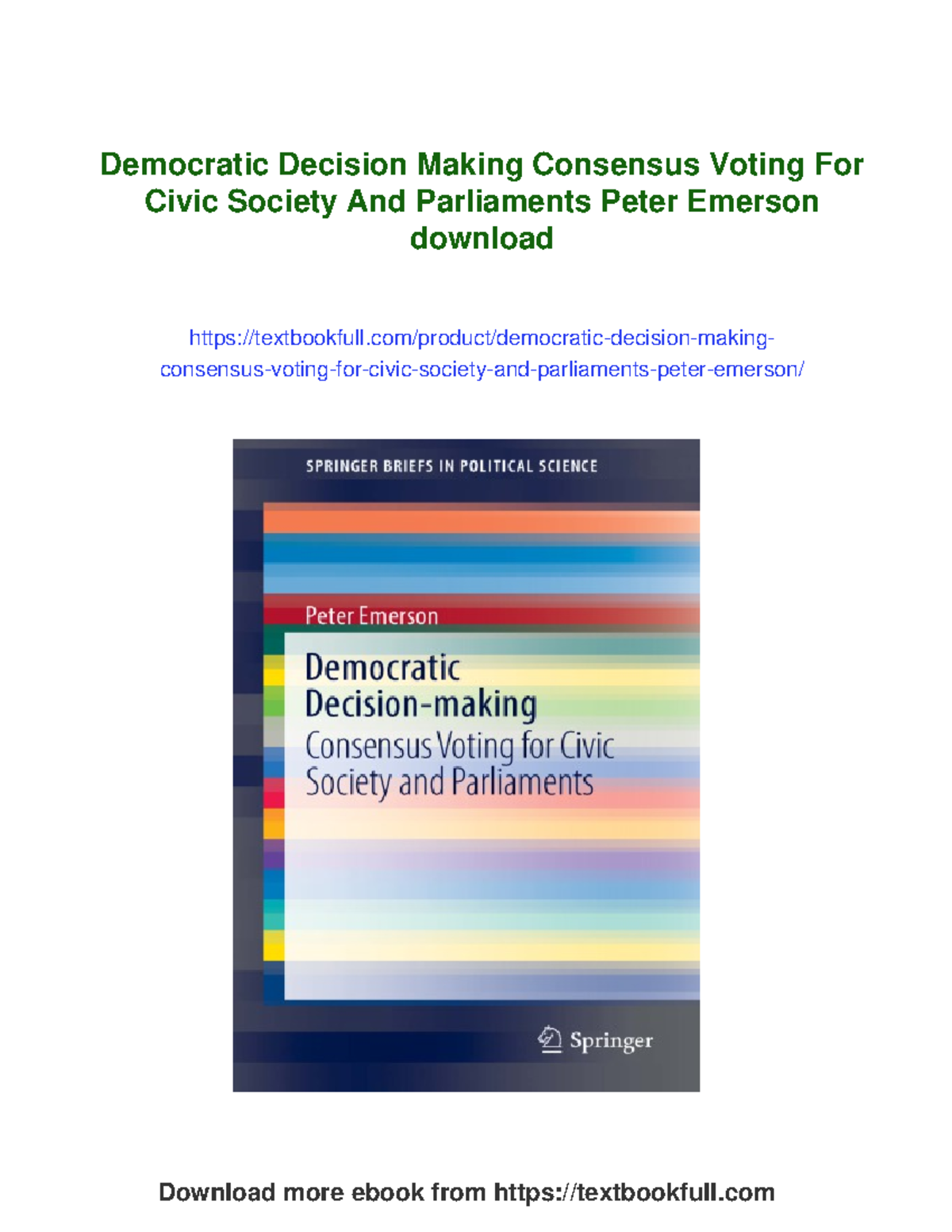 Democratic Decision Making: Consensus Voting in Civic Society and ...