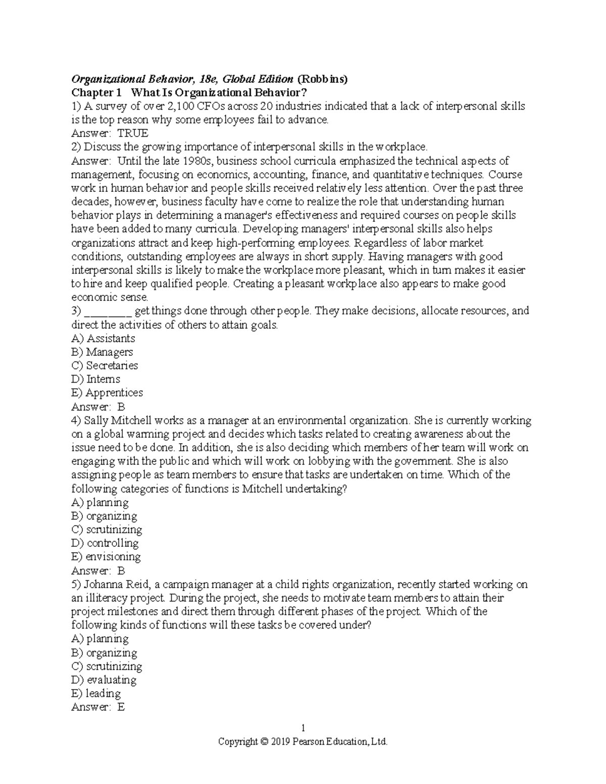 Chapter 1 - Understanding Organizational Behavior and Its Importance ...