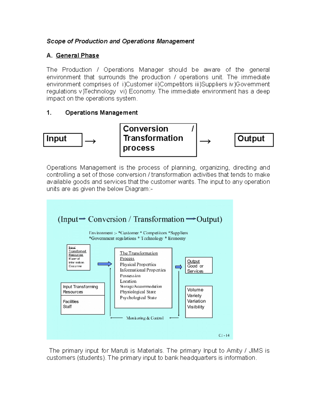 POM 101: Scope of Production and Operations Mgmt Overview - Studocu