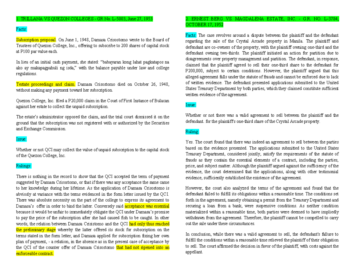 Busla Chapter 3 Case Summaries (103151) - Studocu