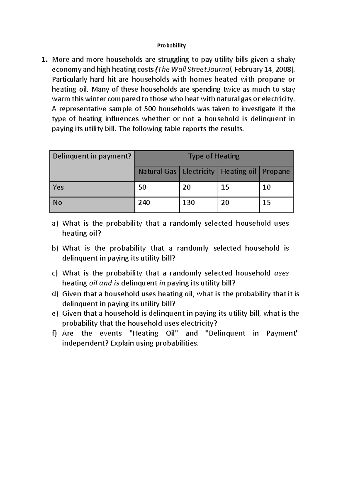 Probability problem - case study - Probability 1. More and more ...