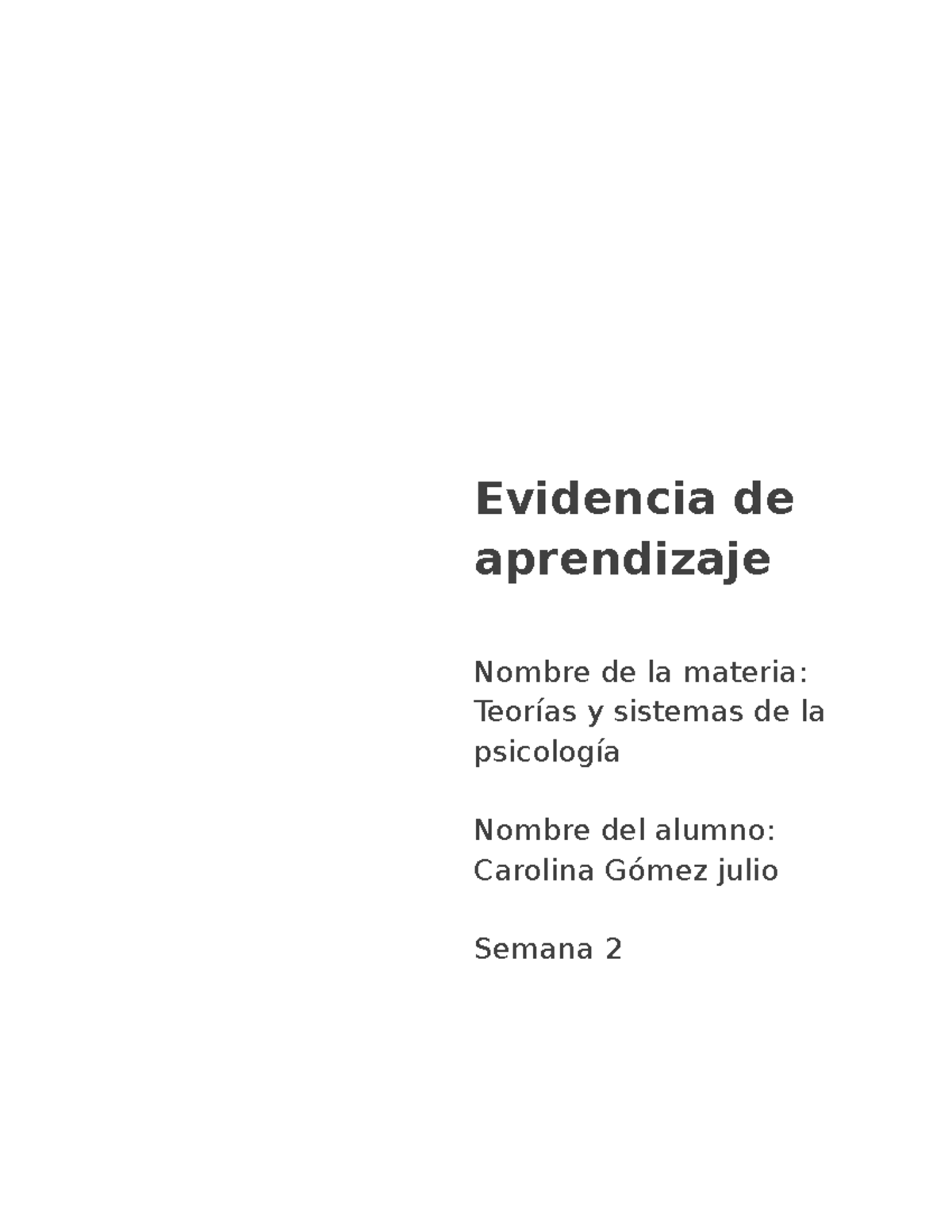 Teorías y Sistemas de la Psicología - Semana 2 (TSP 102) - Studocu