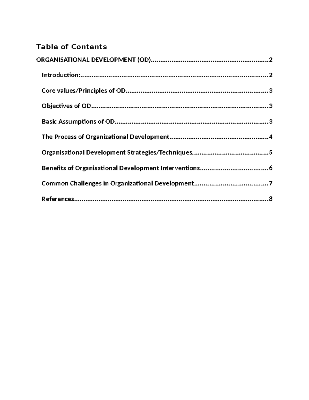 Organisational Development Strategies and Techniques (OD Project ...