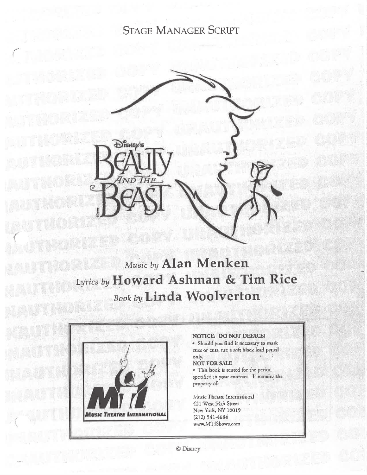 425504295 Beauty and the Beast Stage Manager Script - Studocu