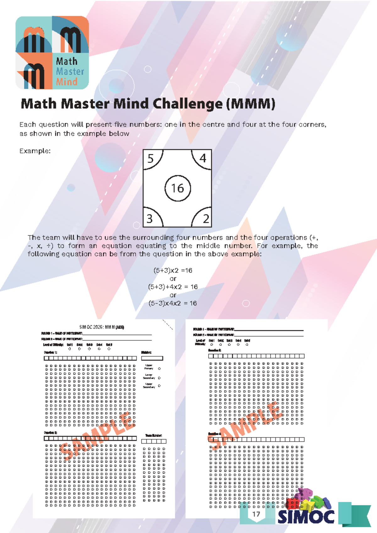 SIMOC 2026: Math Master Mind Challenge Info Pack - Studocu