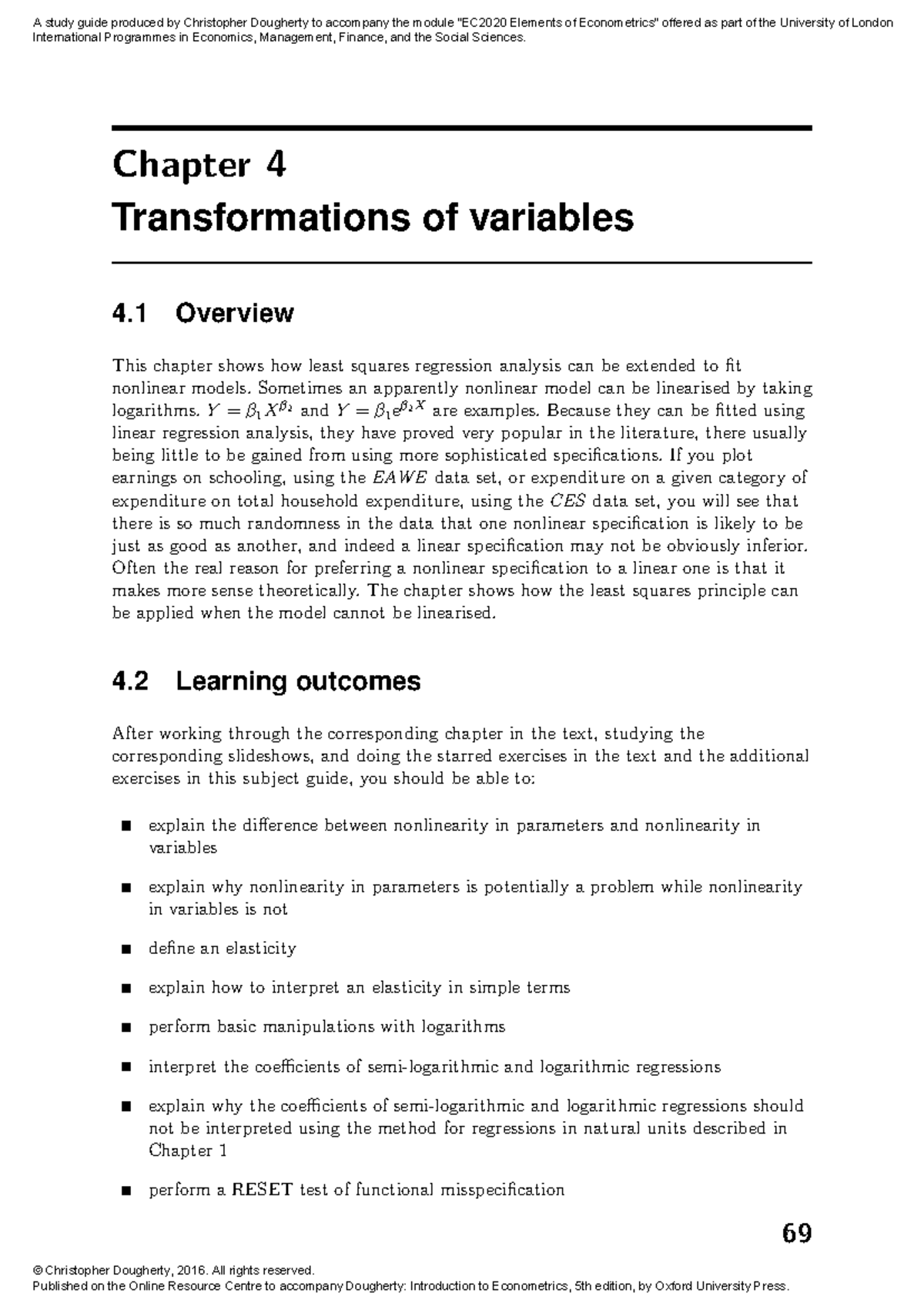 Dougherty 5e Study Guide: Chapter 4 - Transformations of Variables ...