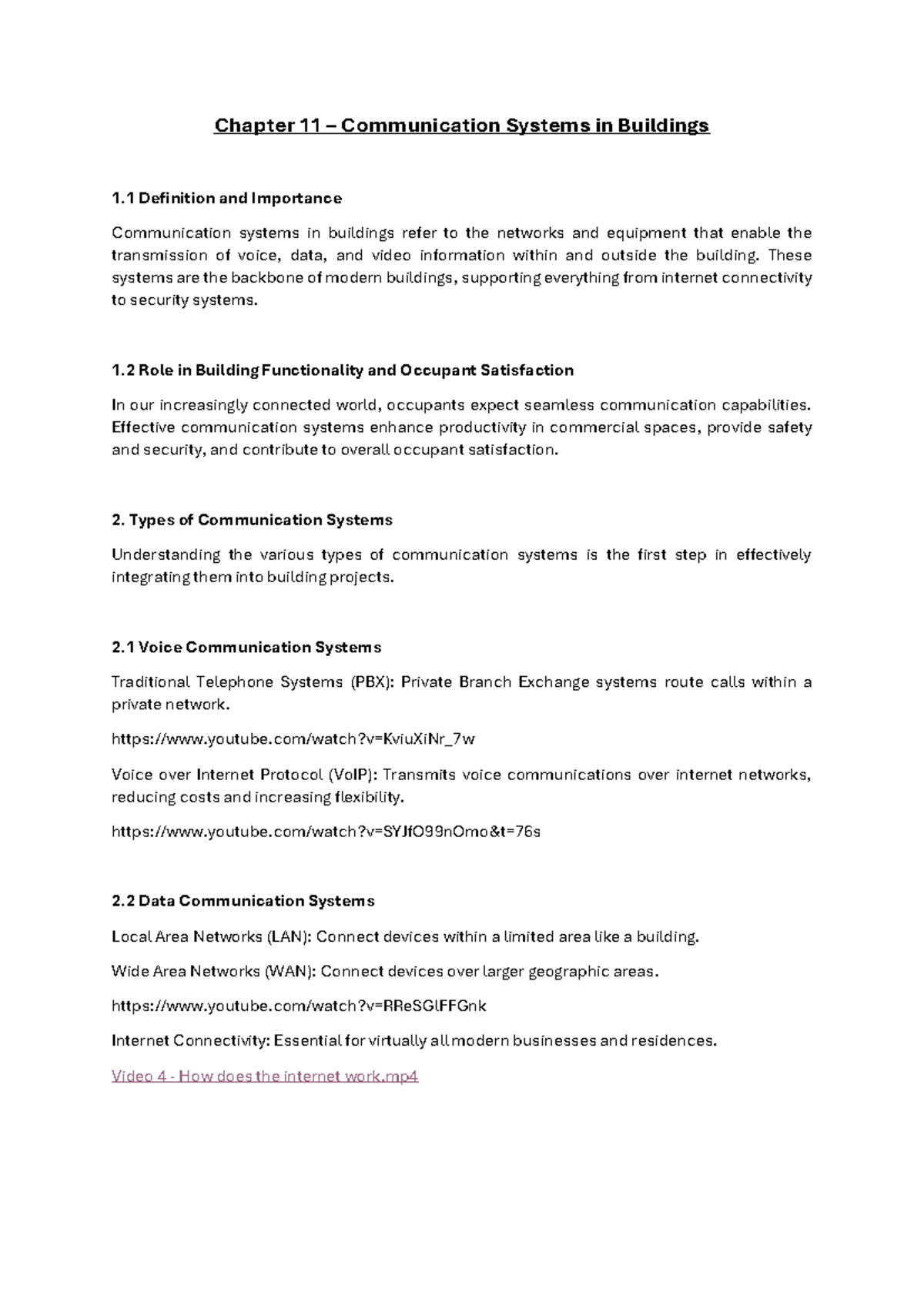 Chapter 11: Communication Systems in Buildings - Importance & Types ...