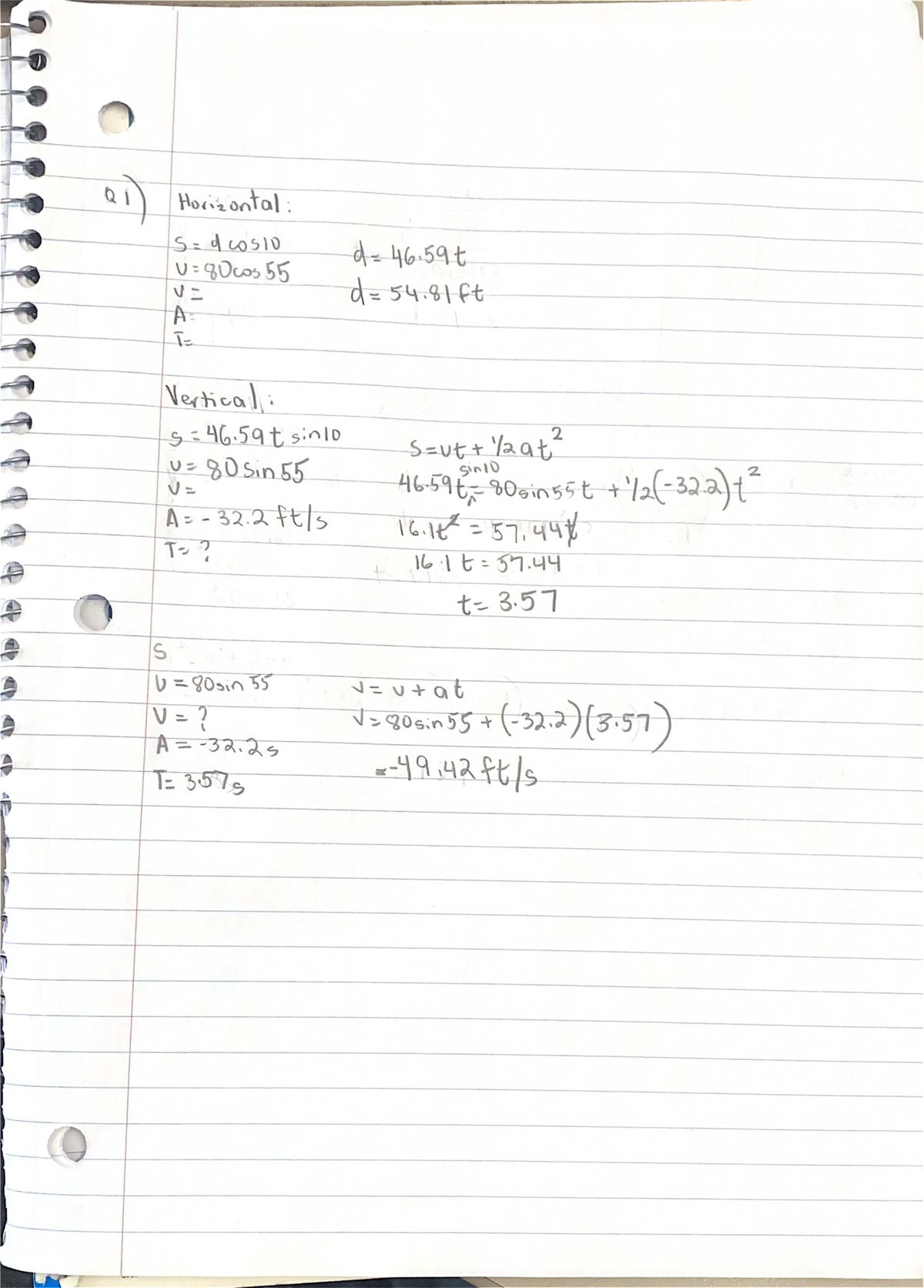 ENGG 1210 Lab 1 - ENGG 1210 Lab 1 work - Engg1210 - Q1) Horizontal ...