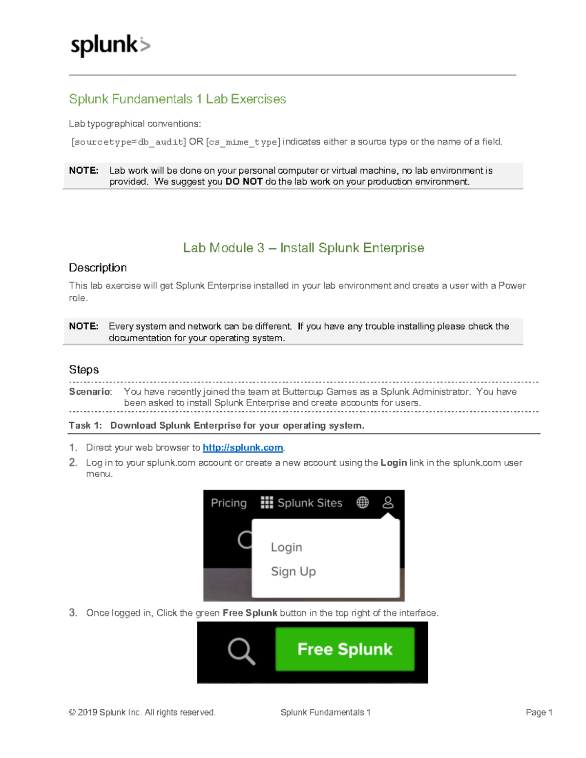 Splunk Fundamentals 1 module 3 - Splunk Fundamentals 1 Lab Exercises ...