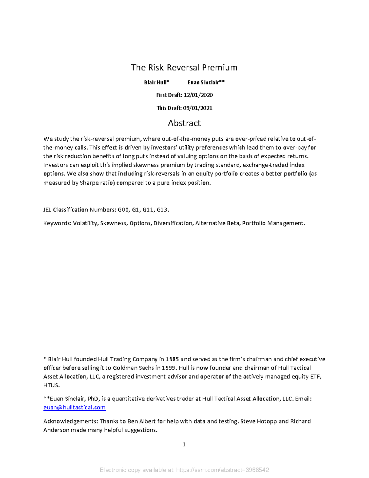 SSRN-3968542: Analyzing the Implied Skewness Premium in Options Trading -  Studocu