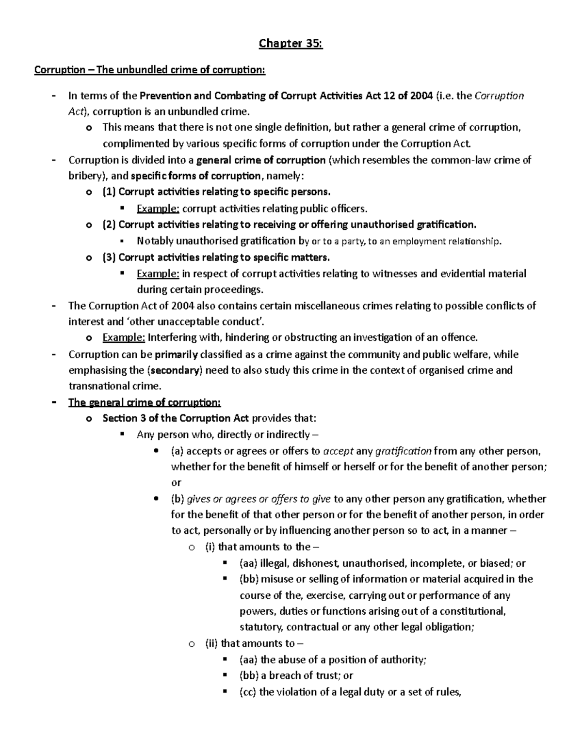 Chapter 35 - Lecture Notes on Corruption Under the Corruption Act 12 of ...